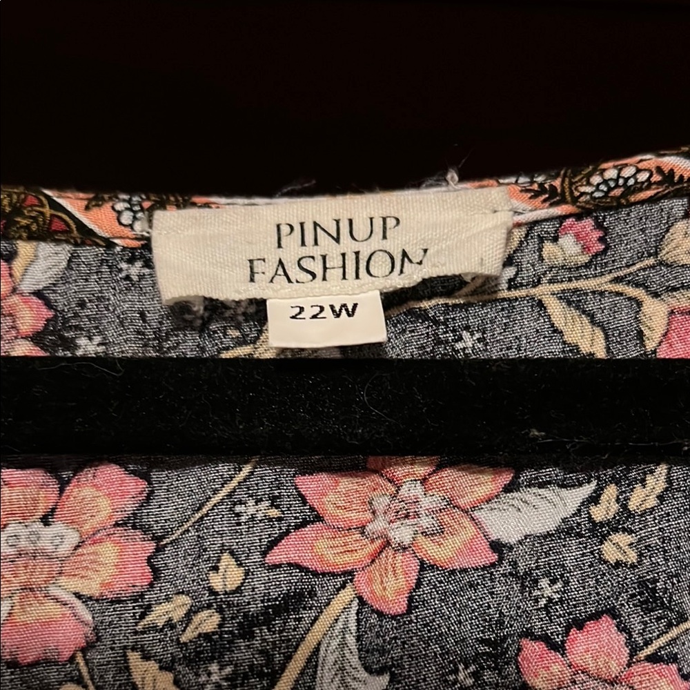 Pinup Fashion Summer Maxi Dress 2X Floral red black Boho Pockets EUC Cottagecore - Picture 5 of 7